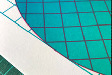Load image into Gallery viewer, Grid Teal | A3 Screen print