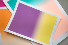 Load image into Gallery viewer, A3 Mauve and yellow screen print