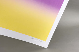A3 Mauve and yellow screen print