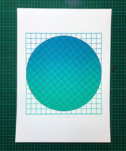 Load image into Gallery viewer, Grid Teal | A3 Screen print
