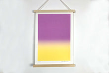 Load image into Gallery viewer, A3 Mauve and yellow screen print