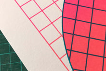 Load image into Gallery viewer, A3 Grid Magenta screen print