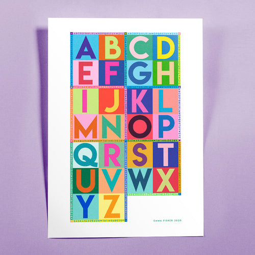 NEW A2 Alphabet art print