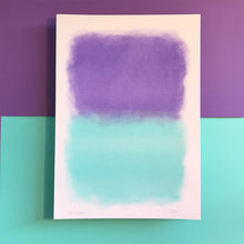 Load image into Gallery viewer, NEW A4 riso print | Mint and Violet
